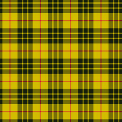 Tartan plaid yellow and black seamless checkered vector pattern.