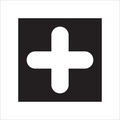 Obraz premium Plus black vector icon