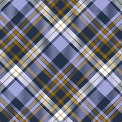 Tartan plaid purple and yellow seamless checkered vector pattern.