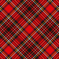 Tartan plaid red and black seamless checkered vector pattern.