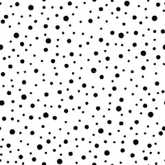 Seamless pattern. Shapeless circles and dots of different sizes.