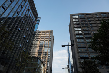 City business center area skyscrapers landscape