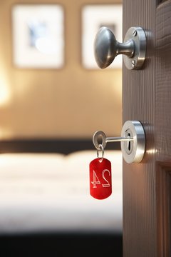 Key In Hotel Room's Door