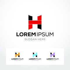 Letter H logo icon design template elements