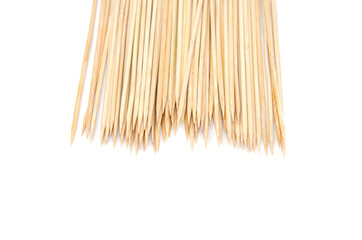 wooden skewers on a white background