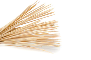 wooden skewers on a white background  
