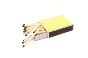 box with matches on a white background.