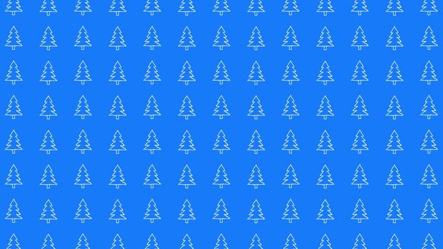 Christmas Tree Pattern Minimal. 2D hand drawn animation on your video background. Alpha Channel. Loop