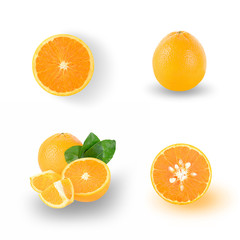 slice of orange fruit isolated on white background