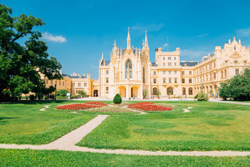 Castle Lednice and garden in Lednice, Czech Republic