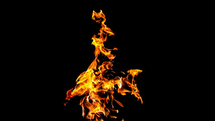 Fire flames on black background. fire on black background isolated. fire patterns
