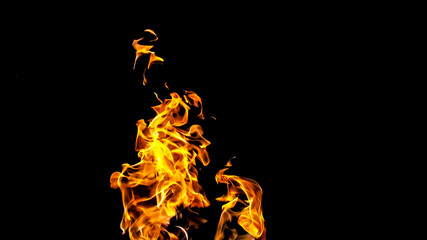 Fire flames on black background. fire on black background isolated. fire patterns