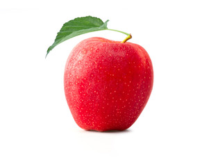 Fresh red apple  on white background. Isolated concept and clipping path.