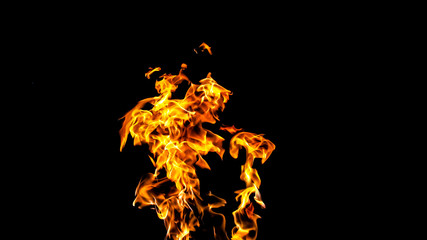 Fire flames on black background. fire on black background isolated. fire patterns
