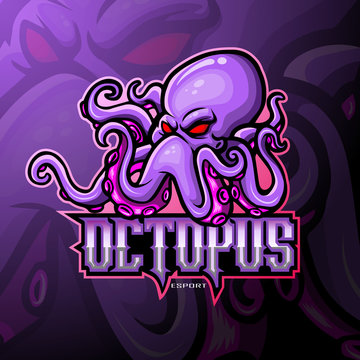 Kraken Octopus Mascot Sports Esport Logo Design.