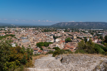 top view of hill town Cavaillon south of France