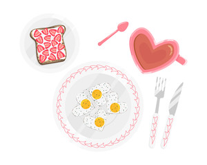 Vector Flat Illustration of Perfect Breakfast