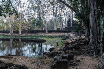 Fototapeta na wymiar Ancient Temple Prasat Krahom Landscape of Koh Ker, Northwest Cambodia