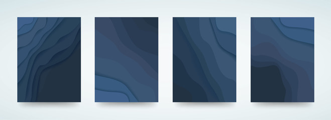 abstract blue wave template background vector illustration EPS10