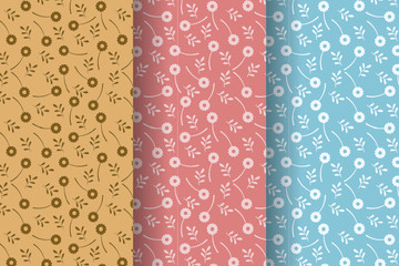 Seamless repeat floral patterns collection, flower patterns collection
