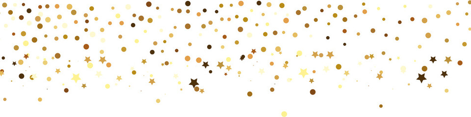 Confetti star background on transparent background, banner. Vector illustration