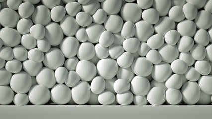 Beautiful background with beads, particles and simulation. 3d illustration, 3d rendering.