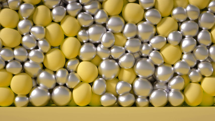 Beautiful background with beads, particles and simulation. 3d illustration, 3d rendering.