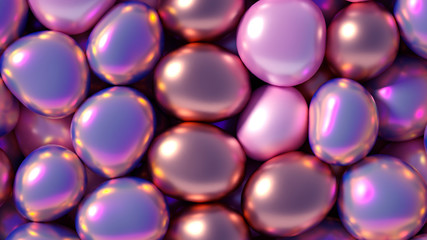 Beautiful background with beads, particles and simulation. 3d illustration, 3d rendering.