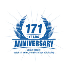 Obraz premium 171 years logo design template. 171st anniversary vector and illustration.