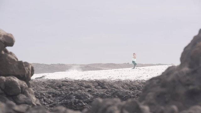 Woman doing yoga.