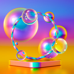 Beautiful background with geometric shape. 3d illustration, 3d rendering.