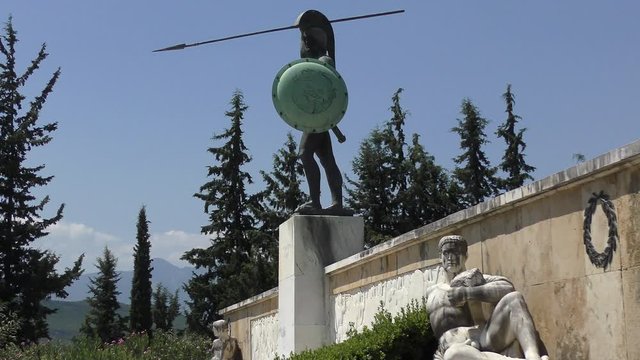 This monument commemorates the battle where 300 Spartan soldiers held off a Persian army for three days