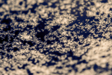 snowflakes on a dark background, toning and selective focus