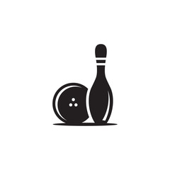 Bowling sport icon logo design vector template