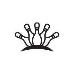 Bowling sport icon logo design vector template
