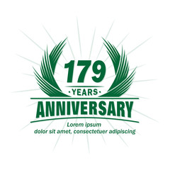 179 years logo design template. 179th anniversary vector and illustration.