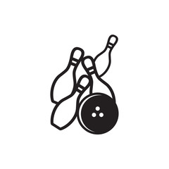 Bowling sport icon logo design vector template