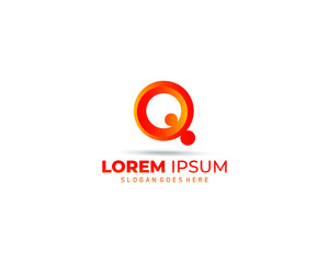 Fototapeta premium Q letter logo. Beautiful voluminous letter Q as ribbon on a white background.