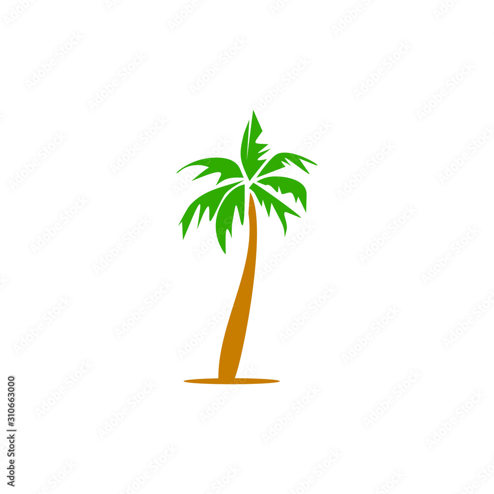 Poster Coconut tree icon logo design vector template