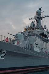A retired warship on the Hangang river in Seoul, Korea
