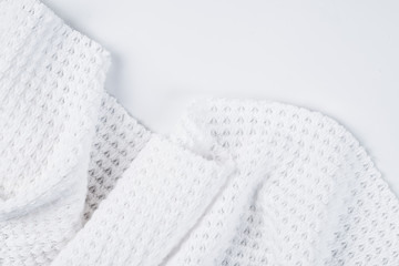 Obraz premium White textile. Copy space. Flat lay, top view