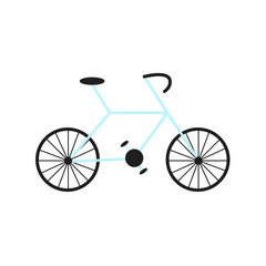 Simple style bicycle illustration. Vintage bike vector isolated on white background.