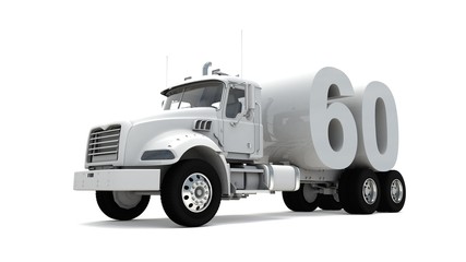 3D illustration of truck with number 60