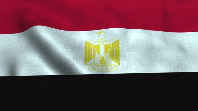 Egypt flag waving in the wind. National flag of Arab Republic of Egypt