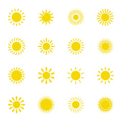 Sun icon vector isolated, sun symbol
