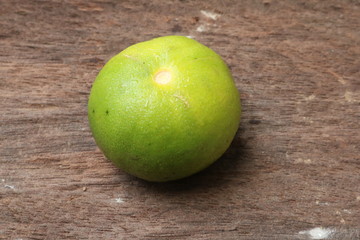 Bright lime on the board, dark brown