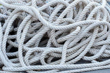 Fototapeta na wymiar anchor rope on the ground