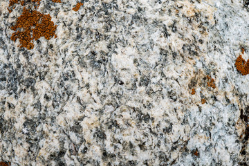 The texture of the stone overgrown with moss. Background image of a boulder