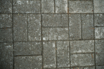 Texture of paving slabs overgrown with grass. Background image of a stratum stone