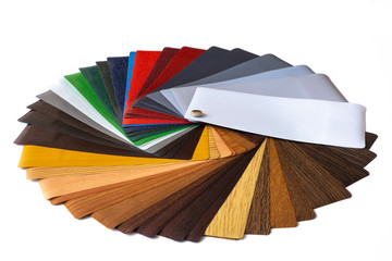 Samples for lamination. Multi-colored laminate. Color palette.